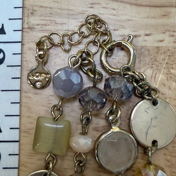 Loft Double-Strand Necklace With Iridescent Beads & Gold Accents - 20 Inches - Picture 5 of 8